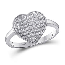 Load image into Gallery viewer, Captivating Hearts Diamond Cluster Ring Top View from Splendid Jewellery