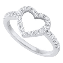 Load image into Gallery viewer, 10kt White Gold Heart-Shaped Diamond Ring: A Mesmerizing Symbol of Love and Elegance Top View from Splendid Jewellery