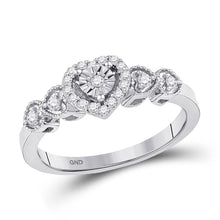 Load image into Gallery viewer, Dazzling Love Diamond Heart Ring Top View from Splendid Jewellery