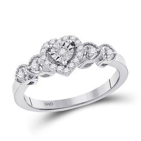 Dazzling Love Diamond Heart Ring Top View from Splendid Jewellery