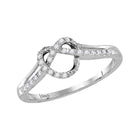 Dazzling Love Knot Diamond Heart Ring Top view from the 10Kt White Gold Womens Round Diamond Knot Heart Ring 1 8 Cttwpin223042 collection by Splendid Jewellery