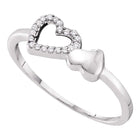 Romantic Radiance: 10kt White Gold Diamond Heart Ring Top View from Splendid Jewellery