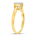 Radiant Love: 10kt Yellow Gold Womens Round Diamond Heart Cluster Ring 1/2 Cttw Side View 2 from Splendid Jewellery