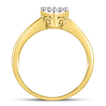 Load image into Gallery viewer, Radiant Love: 10kt Yellow Gold Womens Round Diamond Heart Cluster Ring 1/2 Cttw Front View from Splendid Jewellery