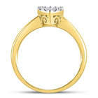 Radiant Love: 10kt Yellow Gold Womens Round Diamond Heart Cluster Ring 1/2 Cttw Front View from Splendid Jewellery