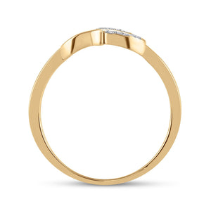 Diamond Heart Ring | 10kt Yellow Gold Womens Round Diamond Heart Ring 1/20 Cttw | Splendid Jewellery GND_200_300