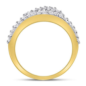 Diamond Heart Ring | 10kt Yellow Gold Womens Round Diamond Woven Infinity Band Ring 1/2 Cttw | Splendid Jewellery GND