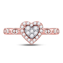 Load image into Gallery viewer, 14kt Rose Gold Diamond Heart Cluster Ring - A Captivating Symbol of Love and Elegance Side View from Splendid Jewellery