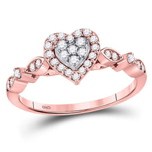 Load image into Gallery viewer, 14kt Rose Gold Diamond Heart Cluster Ring - A Captivating Symbol of Love and Elegance Top View from Splendid Jewellery