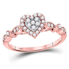 14kt Rose Gold Diamond Heart Cluster Ring - A Captivating Symbol of Love and Elegance Top View from Splendid Jewellery