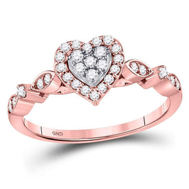 14kt Rose Gold Diamond Heart Cluster Ring - A Captivating Symbol of Love and Elegance Top View from Splendid Jewellery
