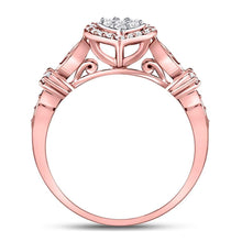 Load image into Gallery viewer, 14kt Rose Gold Diamond Heart Cluster Ring - A Captivating Symbol of Love and Elegance Front View from Splendid Jewellery