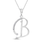 10kt White Gold Diamond B Initial Letter Pendant - A Captivating Reflection of Your Style Top view from the 10Kt White Gold Womens Round Diamond B Initial Letter Pendant 1 12 Cttwpin280699 collection by Splendid Jewellery