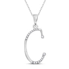 Captivating Diamond Initial Necklace in 10kt White Gold Top view from the 10Kt White Gold Womens Round Diamond C Initial Letter Pendant 1 12 Cttwpin280696 collection by Splendid Jewellery