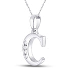 10kt White Gold Diamond Initial & Letter Pendant: A Shimmering Symbol of Elegance and Individuality Side view from the 10Kt White Gold Womens Round Diamond C Letter Pendant 1 20 Cttwpin280605 collection by Splendid Jewellery