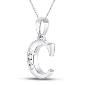 10kt White Gold Diamond Initial & Letter Pendant: A Shimmering Symbol of Elegance and Individuality Side view from the 10Kt White Gold Womens Round Diamond C Letter Pendant 1 20 Cttwpin280605 collection by Splendid Jewellery