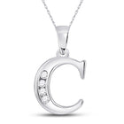 10kt White Gold Diamond Initial & Letter Pendant: A Shimmering Symbol of Elegance and Individuality Top view from the 10Kt White Gold Womens Round Diamond C Letter Pendant 1 20 Cttwpin280605 collection by Splendid Jewellery