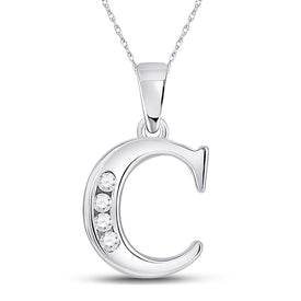 10kt White Gold Diamond Initial & Letter Pendant: A Shimmering Symbol of Elegance and Individuality Top view from the 10Kt White Gold Womens Round Diamond C Letter Pendant 1 20 Cttwpin280605 collection by Splendid Jewellery