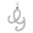10kt White Gold Diamond Initial Pendant - Personalized Elegance  Top View from Splendid Jewellery