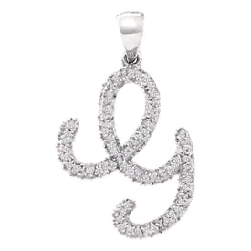10kt White Gold Diamond Initial Pendant - Personalized Elegance  Top View from Splendid Jewellery