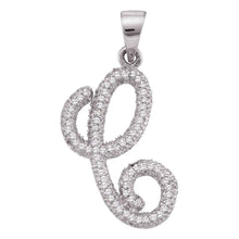 Load image into Gallery viewer, Elegant Diamond Initial Pendant in 10kt White Gold  Top View from Splendid Jewellery