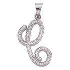 Elegant Diamond Initial Pendant in 10kt White Gold  Top View from Splendid Jewellery