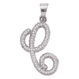 Elegant Diamond Initial Pendant in 10kt White Gold  Top View from Splendid Jewellery