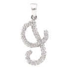 Elegant Diamond Initial Pendant in 10kt White Gold  Top View from Splendid Jewellery