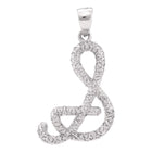 Splendid Jewellery 10kt White Gold Diamond Initial & Letter Pendant Top view from the 10Kt White Gold Womens Round Diamond Cursive Letter S Pendant 1 5 Cttwpin46394 collection by Splendid Jewellery