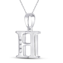 Load image into Gallery viewer, Radiant Brilliance: 10kt White Gold Diamond Initial &amp; Letter Pendant Side view from the 10Kt White Gold Womens Round Diamond H Initial Letter Pendant 1 20 Cttwpin280609 collection by Splendid Jewellery