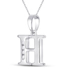 Radiant Brilliance: 10kt White Gold Diamond Initial & Letter Pendant Side view from the 10Kt White Gold Womens Round Diamond H Initial Letter Pendant 1 20 Cttwpin280609 collection by Splendid Jewellery