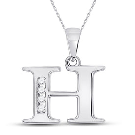Radiant Brilliance: 10kt White Gold Diamond Initial & Letter Pendant Top view from the 10Kt White Gold Womens Round Diamond H Initial Letter Pendant 1 20 Cttwpin280609 collection by Splendid Jewellery