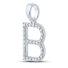 10kt White Gold Diamond Initial B Letter Pendant: A Radiant Reflection of Personal Style Side view from the 10Kt White Gold Womens Round Diamond Initial B Letter Pendant 1 4 Cttwpin289012 collection by Splendid Jewellery