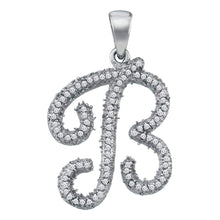 Load image into Gallery viewer, Radiant Reflections: 10kt White Gold Diamond Initial B Pendant  Top View from Splendid Jewellery