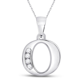 10kt White Gold Diamond Initial & Letter Pendant - Personalized Elegance Top view from the 10Kt White Gold Womens Round Diamond O Initial Letter Pendant 1 20 Cttwpin280628 collection by Splendid Jewellery