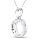 10kt White Gold Diamond Initial & Letter Pendant - Personalized Elegance Side view from the 10Kt White Gold Womens Round Diamond O Initial Letter Pendant 1 20 Cttwpin280628 collection by Splendid Jewellery