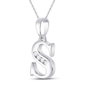 Splendid Jewellery 10kt White Gold Diamond Initial Pendant - Personalized Elegance and Dazzling Brilliance Side view from the 10Kt White Gold Womens Round Diamond S Initial Letter Pendant 1 20 Cttwpin280626 collection by Splendid Jewellery