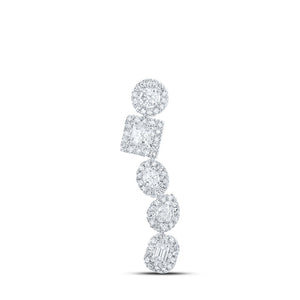 Diamond Journey Pendant | 10kt White Gold Womens Multi-shape Diamond Journey Pendant 3/4 Cttw | Splendid Jewellery GND