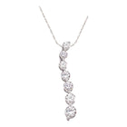 14k White Gold Round Diamond Journey of Love Pendant  Top View from Splendid Jewellery