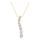 Radiant Love's Journey: 14kt Yellow Gold Diamond Pendant  Top View from Splendid Jewellery