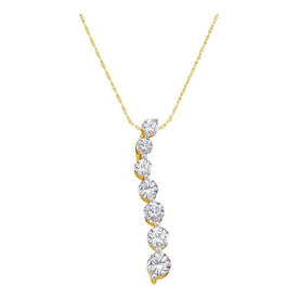 Radiant Love's Journey: 14kt Yellow Gold Diamond Pendant  Top View from Splendid Jewellery