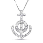 10kt White Gold Diamond Nautical Anchor Pendant: A Captivating Maritime Treasure Top view from the 10Kt White Gold Womens Round Diamond Anchor Nautical Pendant 1 5 Cttwpin285721 collection by Splendid Jewellery