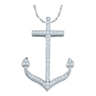 10kt White Gold Diamond Anchor Nautical Pendant  Top View from Splendid Jewellery