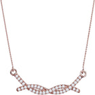 Radiant Rose Gold Diamond Twist Bar Necklace - A Captivating Masterpiece of Elegance  Top View from Splendid Jewellery