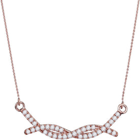 Radiant Rose Gold Diamond Twist Bar Necklace - A Captivating Masterpiece of Elegance  Top View from Splendid Jewellery