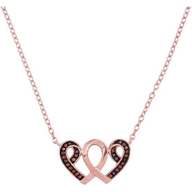 Romantic Red Heart Diamond Pendant Necklace in 10kt Rose Gold  Top View from Splendid Jewellery