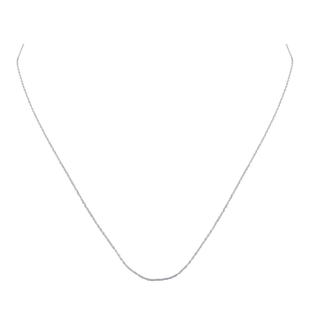 Diamond Pendant Necklace | 10kt White Gold 18-inch Rope Chain with Spring-ring Closure | Splendid Jewellery GND