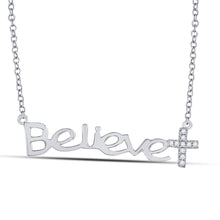 Load image into Gallery viewer, Believe in Brilliance Diamond Cross Necklace  Top View from Splendid Jewellery