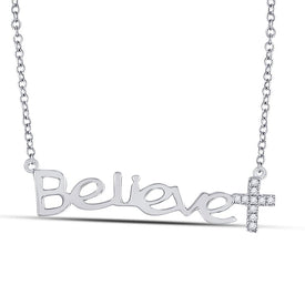 Believe in Brilliance Diamond Cross Necklace  Top View from Splendid Jewellery