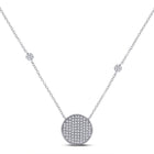 Radiant Sparkle: 10kt White Gold Circle Cluster Diamond Pendant Necklace Top view from the 10Kt White Gold Womens Round Diamond Circle Cluster Necklace 1 4 Cttwpin288503 collection by Splendid Jewellery